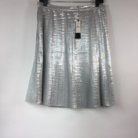 NWT Talbots Metallic Pleated Skirt - Picture 3 of 6